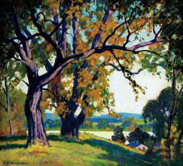 Hilltop Oaks by Oscar Erickson - Auction record, sale price, and art valuation. Compare with similar artists and explore comparable artworks.