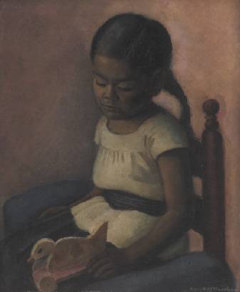 Young Mexican Girl with Toy Duck