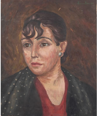 "Portrait" by Frances Strain - Auction record, sale price, and art valuation. Compare with similar artists and explore comparable artworks.