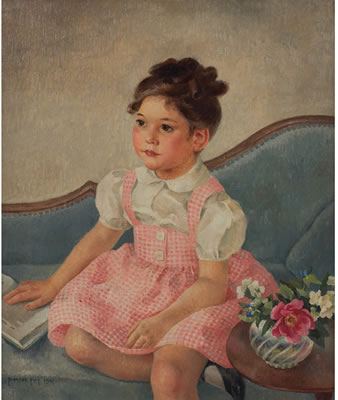 Girl Reading by Frances Foy - Auction record, sale price, and art valuation. Compare with similar artists and explore comparable artworks.