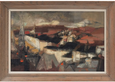 Abstract landscape by Suzanne Schweig Langsdorf Martyl - Auction record, sale price, and art valuation. Compare with similar artists and explore comparable artworks.