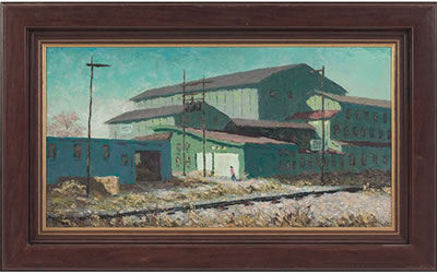 Sample artwork by Glenn Gant (1911 - 1999), known for urban scene, industrial, regionalism - View similar artists and auction records