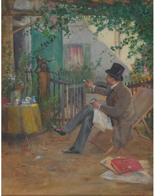 "Man with Monkey," c. 1900