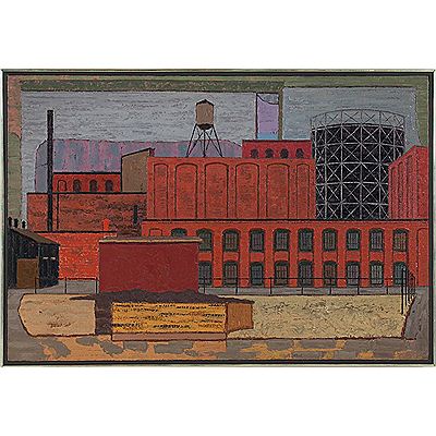 "Factory Arcade" by Lucy Eliot - Auction record, sale price, and art valuation. Compare with similar artists and explore comparable artworks.