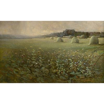 "Landscape with Grain Stacks"