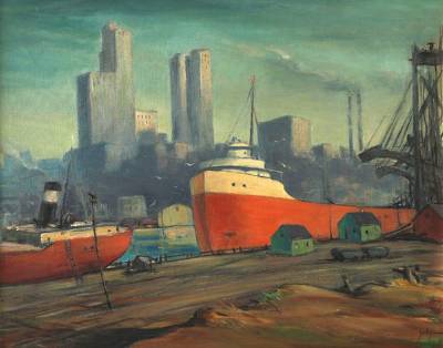 Industrial Harbor Scene