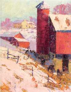 Red Barn in Winter