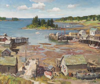Sample artwork by George Cherepov (1909 - 1987), known for seasonal landscape, portrait and still-life painting - View similar artists and auction records