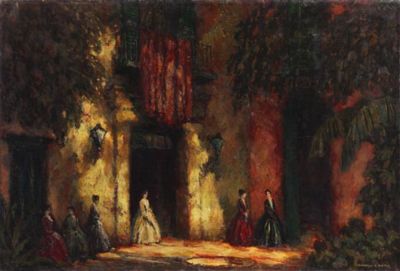Sunlit Courtyard by Marshall D Smith - Auction record, sale price, and art valuation. Compare with similar artists and explore comparable artworks.