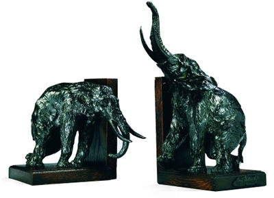 DEUX ÉLÉPHANTS FORMANT PRESSE-LIVRES