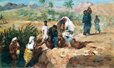 PORTEUSES D'EAU AU BORD D'UN OUED