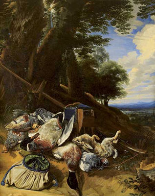 NATURE MORTE AUX COLVERTS, PERDREAUX RAMIERS ET LIÈVRE by Pieter Boel - Auction record, sale price, and art valuation. Compare with similar artists and explore comparable artworks.