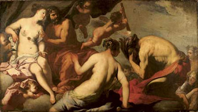 TIRÉSIAS AVEUGLÉ PAR HÉRA ET RENDU DEVIN PAR ZEUS by Antonio Zanchi - Auction record, sale price, and art valuation. Compare with similar artists and explore comparable artworks.