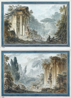 Sample artwork by Jean-Henry Alexandre Pernet (1763 - 1789), known for paintings of architectural images, ancient ruins, landmark buildings - View similar artists and auction records