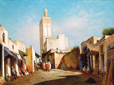 PROMENEURS AUX ABORDS DE LA MOSQUÉE