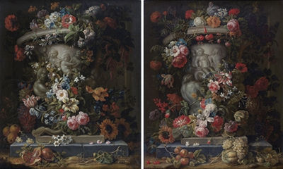 Vases sculptés décorés de guirlandes de fleurs (Pair) by Gaspar Pieter Verbruggen II - Auction record, sale price, and art valuation. Compare with similar artists and explore comparable artworks.
