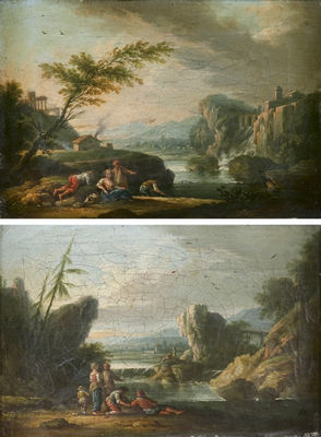 Paysages de rivière avec des pêcheurs et promeneurs (Pair) by Jean Baptiste Charles Claudot - Auction record, sale price, and art valuation. Compare with similar artists and explore comparable artworks.