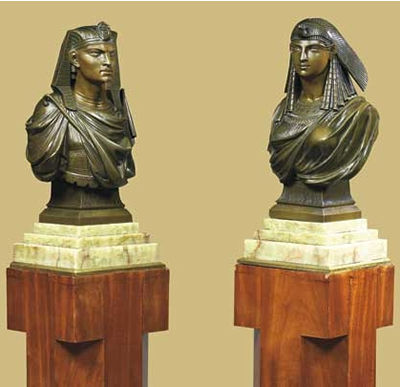 ISIS ET OSIRIS, 1867 (2 busts) by Pierre Eugène Emile Hebert - Auction record, sale price, and art valuation. Compare with similar artists and explore comparable artworks.