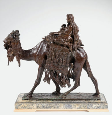 FEMME ARABE ET SON ENFANT SUR UN CHAMEAU by Ernesto Bazzaro - Auction record, sale price, and art valuation. Compare with similar artists and explore comparable artworks.