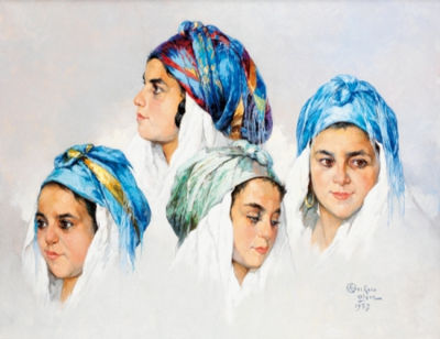 QUATRE PORTRAITS D'ALGÉRIENNES
