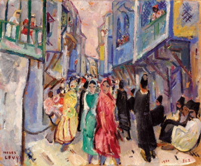 PROMENEURS À FEZ by Moses Levy - Auction record, sale price, and art valuation. Compare with similar artists and explore comparable artworks.
