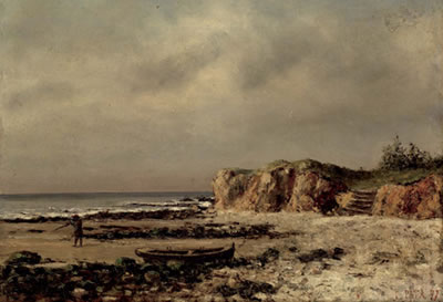 Gustave Courbet (1819-1877) et collaboration Bord de mer, 1877
