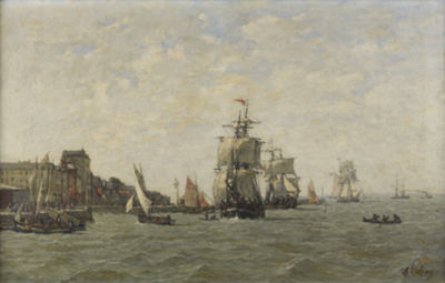 Ships near a port