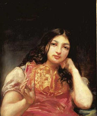 PORTRAIT D'UNE JEUNE FILLE DE TROIS-QUARTS