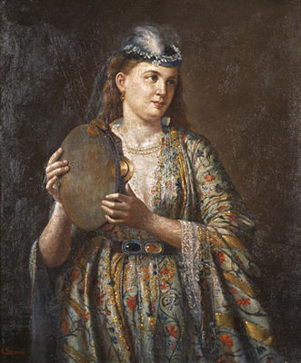 Jeune femme au tambourin