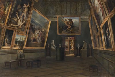 Intérieur d'une salle du musée du Luxembourg by Adolphe Leleux - Auction record, sale price, and art valuation. Compare with similar artists and explore comparable artworks.