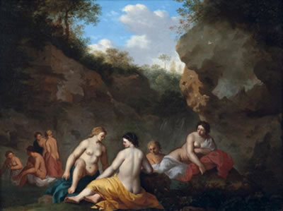 Repos des nymphes dans un paysage rocheux