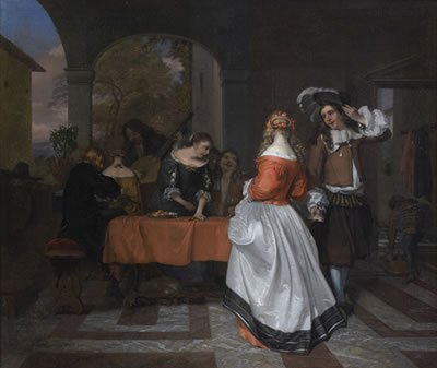 UNE RÉUNION GALANTE DANS UN INTÉRIEUR HOLLANDAIS