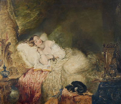 Jeune fille endormie dans sa chambre