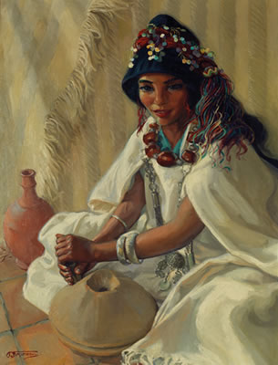 JEUNE MAROCAINE AUX POTERIES