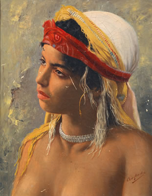 ORIENTALE AU COLLIER DE PERLES