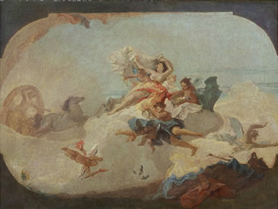 L'Aurore, esquisse pour le plafond à vue chantournée du Palazzo Giusti del Giardino à Vérone