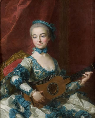 Portrait de femme jouant de la guitare