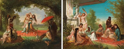 DANSEUSES ET MUSICIENNES DÉTENTE AU HAREM