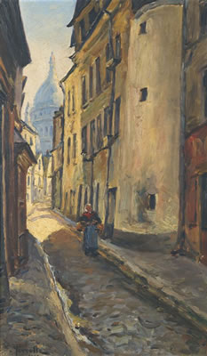 Paysanne dans une ruelle
