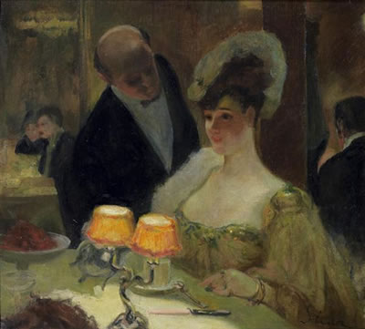 Elégante au restaurant