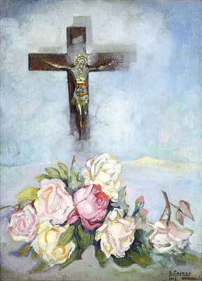 Jetée de fleurs dans un paysage devant un crucifix by Ramon Carazo - Auction record, sale price, and art valuation. Compare with similar artists and explore comparable artworks.