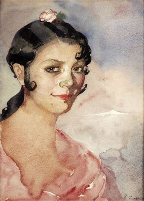 Jeune femme à la fleur