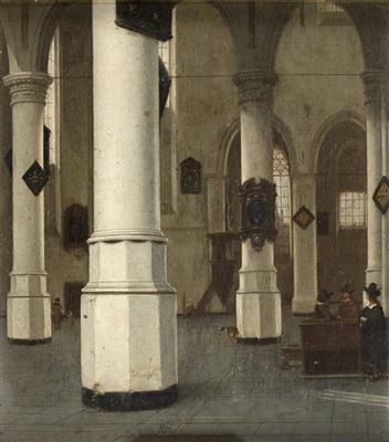 Vue de l'intérieur de la Oude Kerk à Delft by Hendrick Cornelisz Van Der Vliet - Auction record, sale price, and art valuation. Compare with similar artists and explore comparable artworks.
