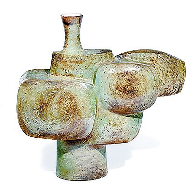 Vase architecture en terre chamottée, 1968