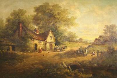 Sample artwork by Henry T Harvey (Born 1908), known for bucolic countryside landscape painting - View similar artists and auction records