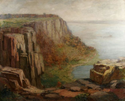 Steamboat along the Palisades by Frederick Boston - Auction record, sale price, and art valuation. Compare with similar artists and explore comparable artworks.