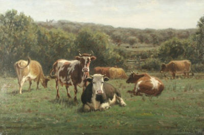 Cows in the Summer Field by George Arthur Hays - Auction record, sale price, and art valuation. Compare with similar artists and explore comparable artworks.