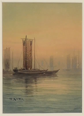 "Boats in a Harbor With a Luminous Sunset" (Possibly Yokohama) by Kentaro Kato - Auction record, sale price, and art valuation. Compare with similar artists and explore comparable artworks.