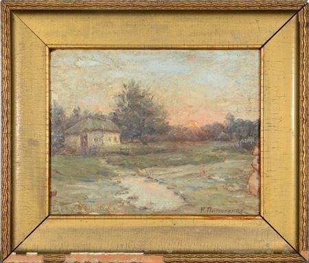 "Farm Cottage in a Summer Landscape"