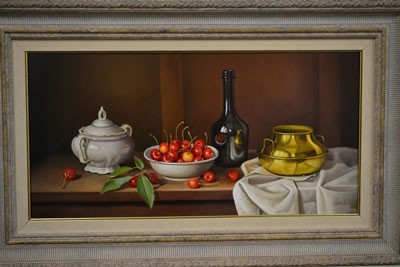 Still life with cherries